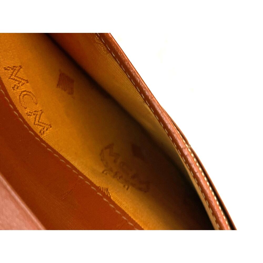 MCM Long Bifold Continental Wallet Cognac Visetos Monogram Coated Canvas GUC - Picture 8 of 9
